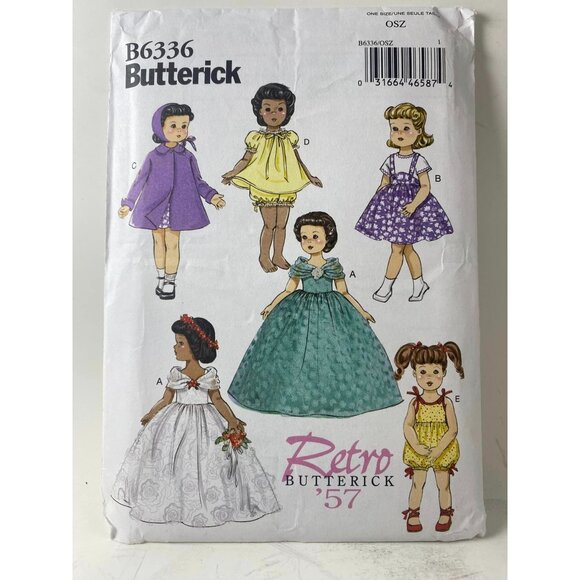 Butterick Other - Butterick B6336 Retro Doll Clothes Pattern For 18" Dolls 57 Dresses & Accessorie